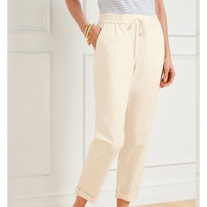 NWOT. Talbots easy slim ankle pants in cobblestone. Drawstring in size medium.